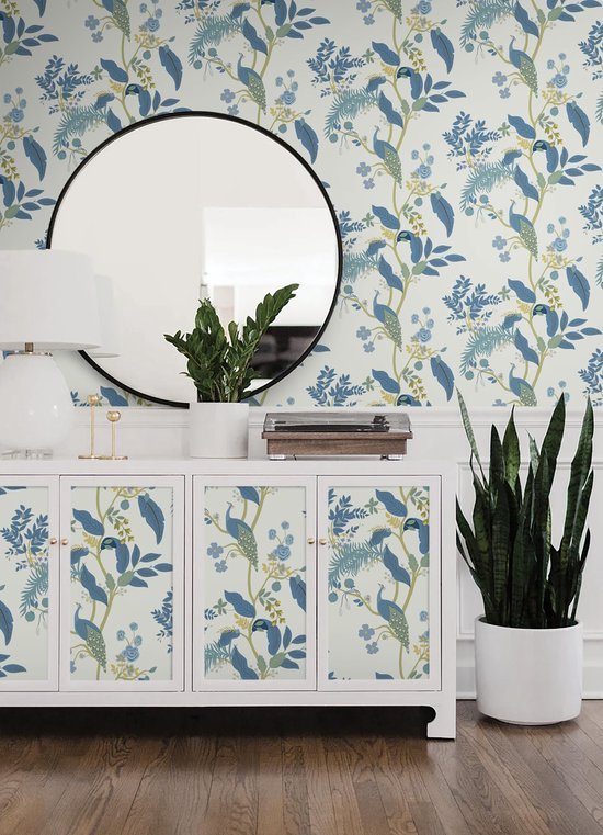 Unyqoos® Waterdicht zelfklevend behang met vogels en bloemen voor interieurdecoratie 41 cm x 3 m