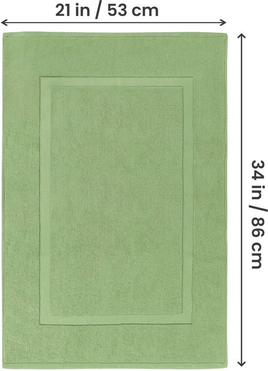 Unyqoos® Deluxe Set van Twee Zachte en Absorberende Badmatten in Salie-Groen Katoen