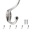 Unyqoos® Set van vijf elegante zilveren wandhaken voor diverse interieurstijlen