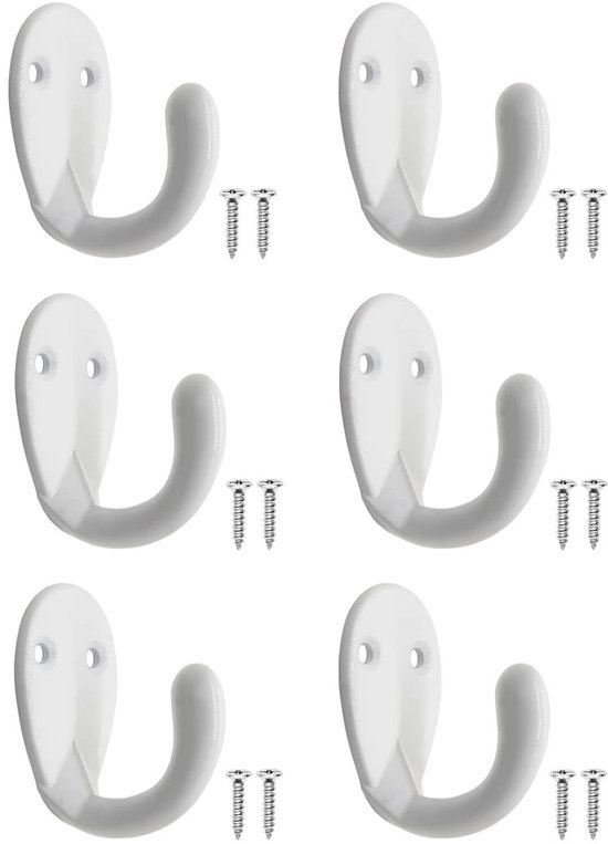 550x763-5.jpg Unyqoos® Set van 6 witte ijzeren kledinghaken voor garderobe en interieurdecoratie