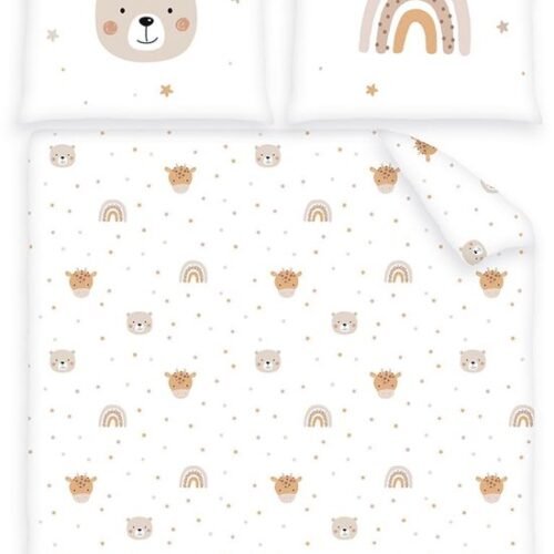 Unyqoos® Ademend en schattig wiegbeddengoed met omkeerbare kussensloop en dekbedovertrek