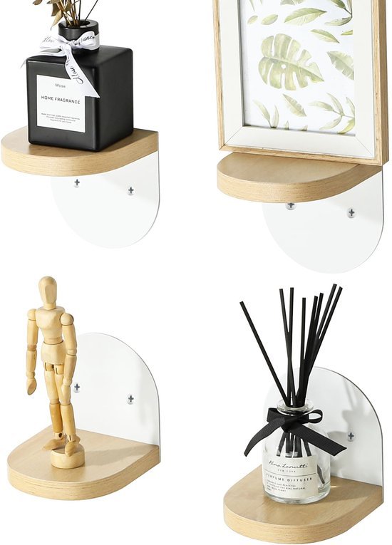 550x765-7.jpg Unyqoos® Set van 4 ruimtebesparende houten wandrekken met modern design