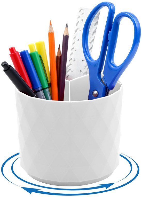 Unyqoos® Draaibare pennenhouder met vijf vakken voor thuis, kantoor en school Unyqoos® Draaibare pennenhouder met vijf vakken voor thuis, kantoor en school