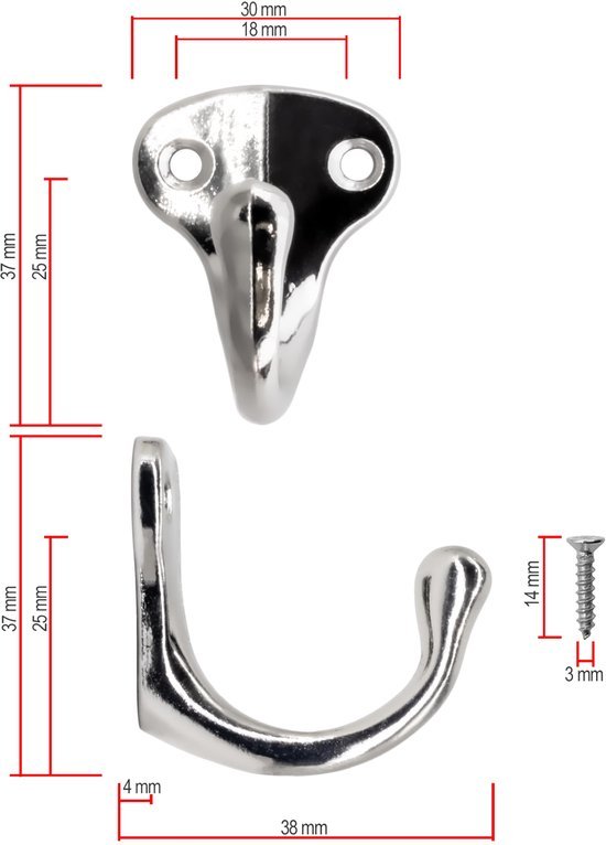 550x766-7.jpg Unyqoos® Set van vijf zilverkleurige wandhaken met klassiek design en afwerking