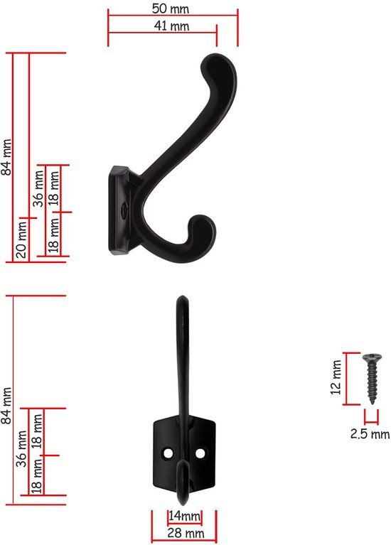 550x767-3.jpg Unyqoos® Set van vijf stevige ijzeren haken voor veelzijdig gebruik in huis