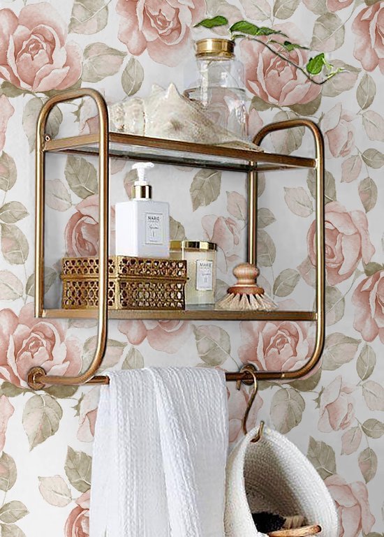 550x769.jpg Unyqoos® Roze en witte zelfklevende decoratieve folie met bloemenpatroon voor elke ruimte