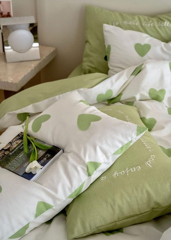 550x770-2.jpg Unyqoos® Omkeerbaar dekbedovertrek met hartjesmotief en kussensloop voor optimaal slaapcomfort