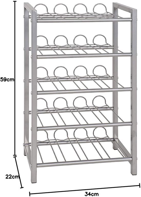 550x770-4.jpg Unyqoos® Stalen flessenhouder met vijf planken voor 35 flessen opslaan