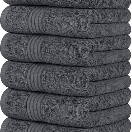 550x771-3.jpg Unyqoos ® Ultrazachte en Absorberende Handdoekenset - Luxe Katoenen Handdoeken van Hoogwaardige Kwaliteit voor Dagelijks Gebruik, Set van 6 Grijze Handdoeken