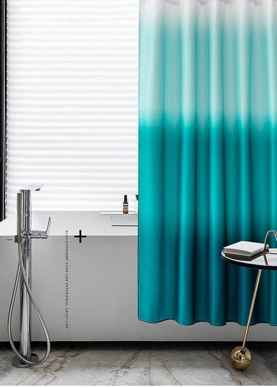 550x771.jpg Unyqoos® Waterdicht douchegordijn in blauwgroene ombre stijl met stalen haken