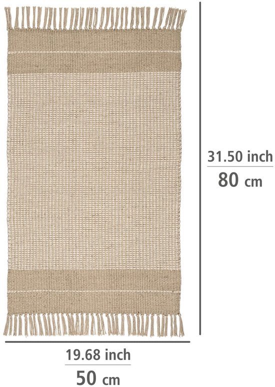 Unyqoos® Natuurlijke badmat met jute en katoen voor badkamer en interieur