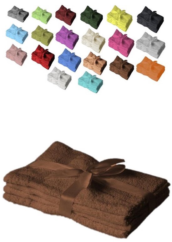 Unyqoos® Set van Luxe Chocoladebruine Handdoeken voor Badkamer en Sauna, 4 Stuks, 50 x 100 cm