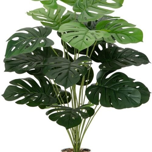 Unyqoos® Groene kunstplant Monstera met 24 bladeren voor interieurdecoratie