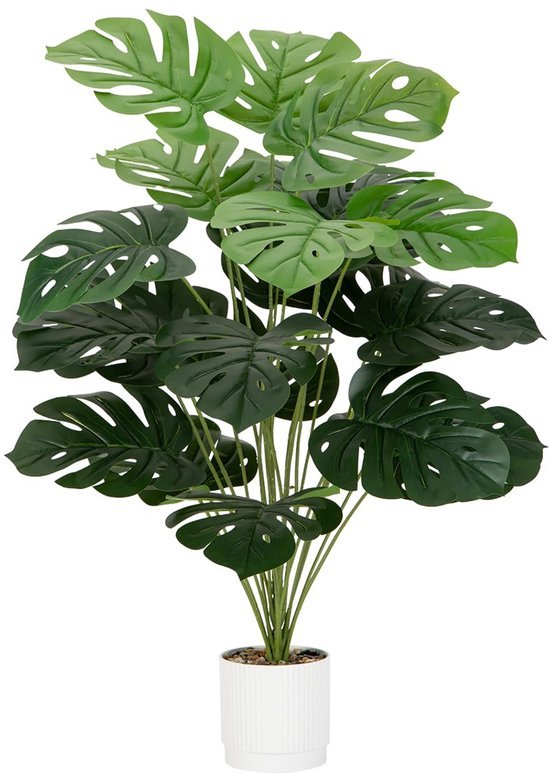 Unyqoos® Groene kunstplant Monstera met 24 bladeren voor interieurdecoratie