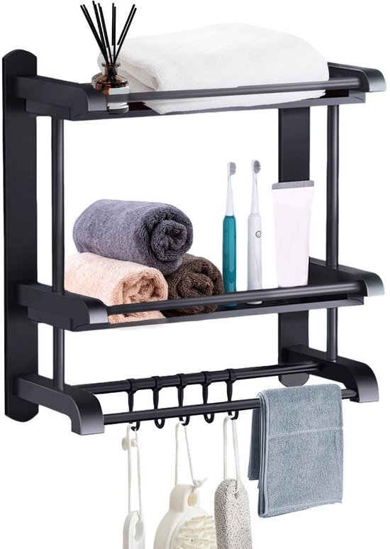 Unyqoos ® Moderne Zelfklevende Handdoekhouder voor Badkamer en Keuken met 5 Haken