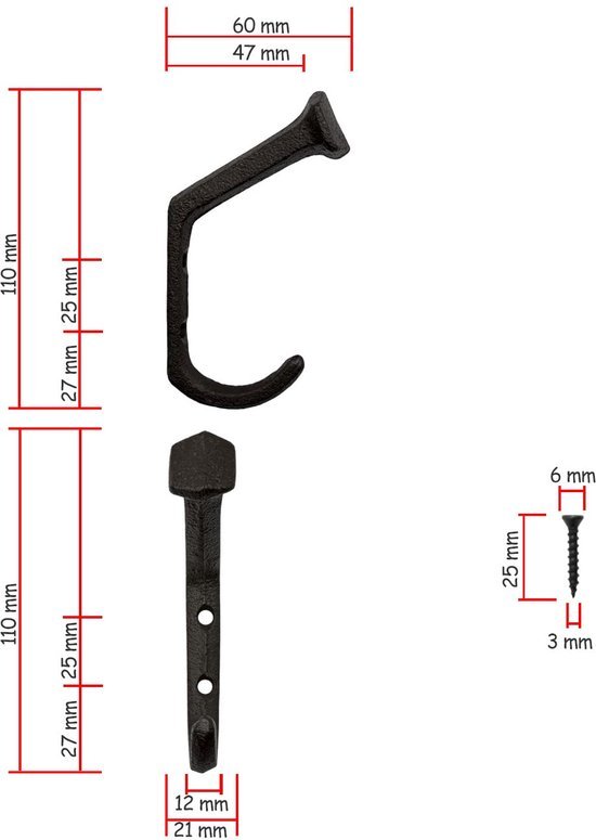 550x775-5.jpg Unyqoos® Set van drie robuuste zwarte garderobehaken met rustieke charme