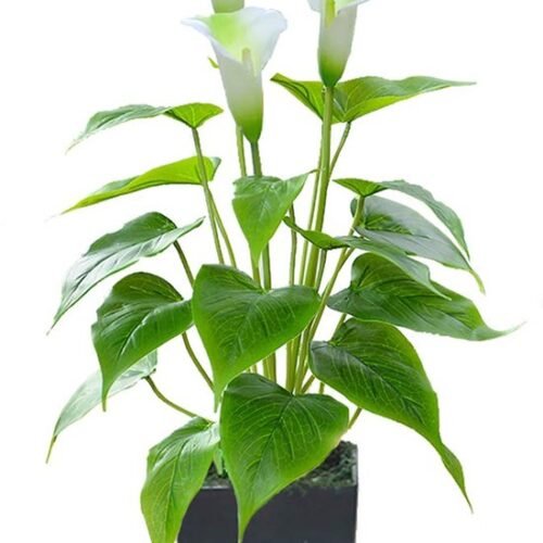 Unyqoos® Stijlvolle kunstmatige Calla-lelie in zwarte pot voor interieurdecoratie