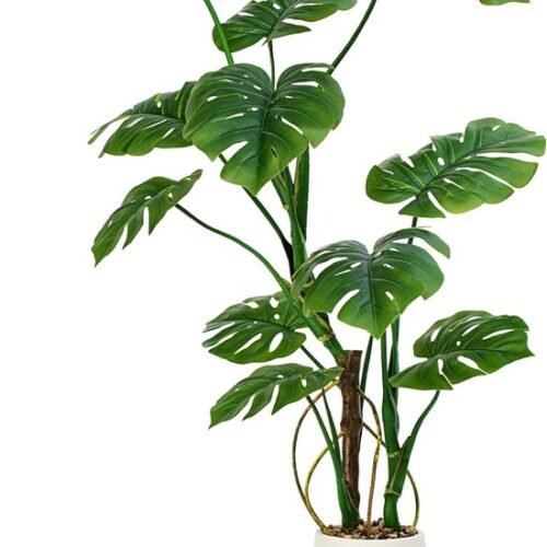 Unyqoos® Grote kunst Monstera plant van 120 cm voor decoratie in huis of kantoor