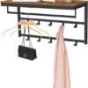 Unyqoos® Wandgemonteerde Kapstok met Plank en 10 Haken voor Diverse Ruimtes 80x30x42 cm