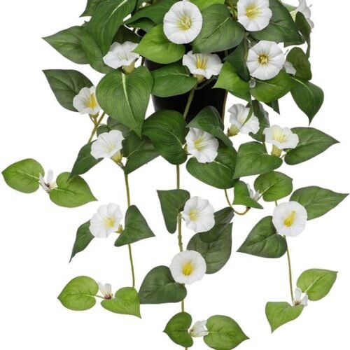 Unyqoos® Realistische kunsthangplant met bloemen voor interieurdecoratie van 65 cm, fuchsia, 65cm