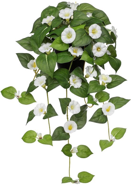 Unyqoos® Realistische kunsthangplant met bloemen voor interieurdecoratie van 65 cm, fuchsia, 65cm