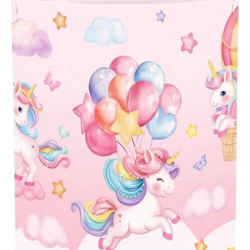 Unyqoos® Opvouwbare Regenboog Wasmand voor Kinderen met Eenhoornontwerp, Ideaal voor Speelgoed en Kledingopslag