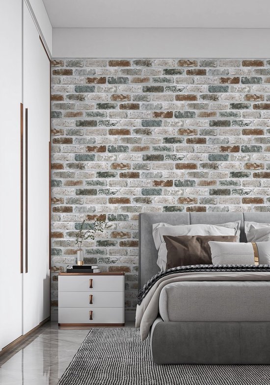Unyqoos® Zelfklevend behang met steenlook voor een rustieke en vintage uitstraling