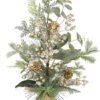 Unyqoos® Kersttafeldecoratie met kunstconiferen en natuurlijke elementen in jute pot