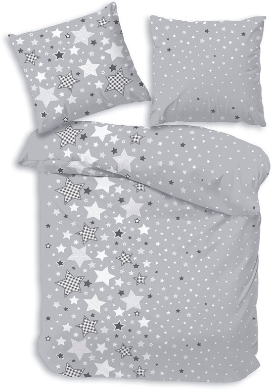 Unyqoos® Warme flanellen dekbedovertrekset met sterrenmotief voor kinderen en tieners