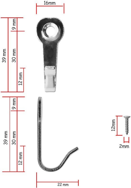 550x788-5.jpg Unyqoos® Set van tien zilverkleurige ijzeren haken voor diverse toepassingen