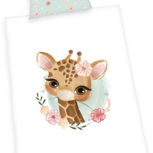 Unyqoos® Kinderbeddengoedset met Giraffe Motief en Omkeerbaar Ontwerp van Katoen