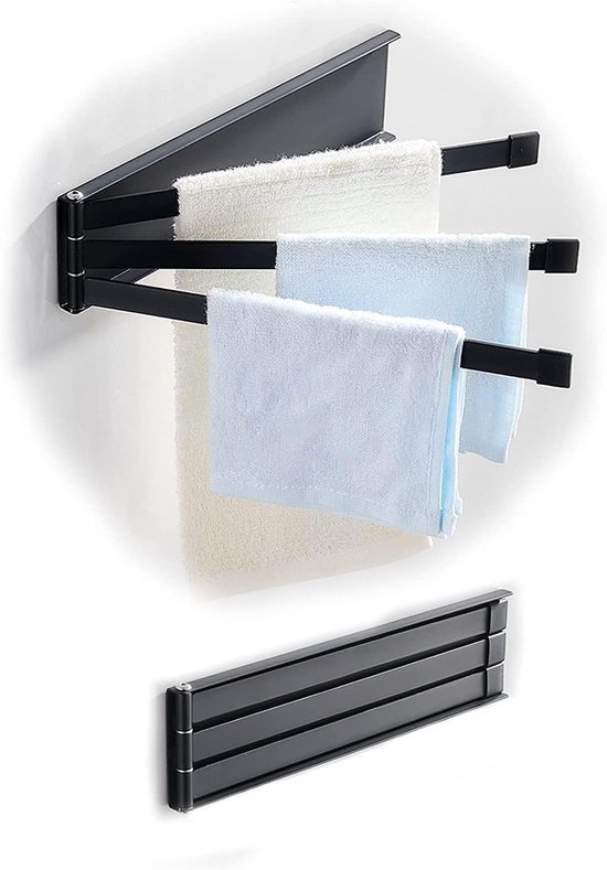 550x789-10.jpg Unyqoos® Verstelbare handdoekhouder voor wandmontage met drie draaibare armen