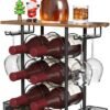 550x789-13.jpg Unyqoos® Stijlvol houten wijnrek met ruimte voor flessen en glazen voor elke ruimte
