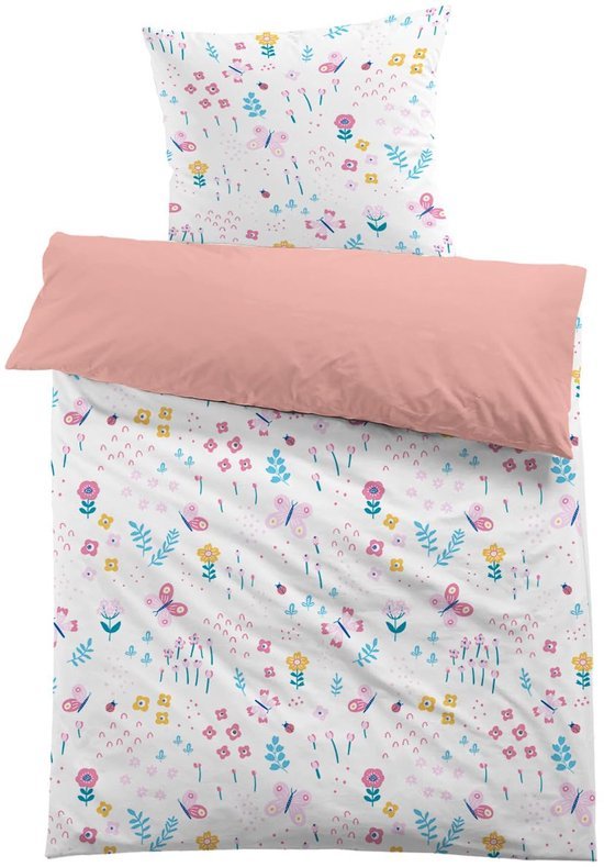 550x789-7.jpg Unyqoos® Roze Kinderbeddengoedset met Bloemenprint en Kussensloop van Microvezel