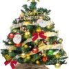 Unyqoos® Compacte mini-kerstboom met led-verlichting en decoraties voor thuis en kantoor