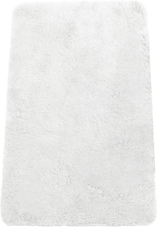 Unyqoos® Witte rechthoekige badmat van chenille met antislip en absorberende eigenschappen