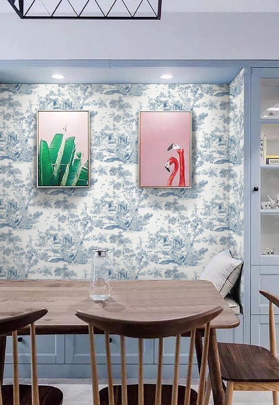 550x798-1.jpg Unyqoos® Zelfklevend blauw-wit behang met dierenmotief voor diverse interieurtoepassingen