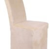 Unyqoos ® Hoogwaardige Zachte Stoelhoezen voor Eetkamerstoelen met Perfecte Pasvorm en Modern Design - Set van 2 in Beige
