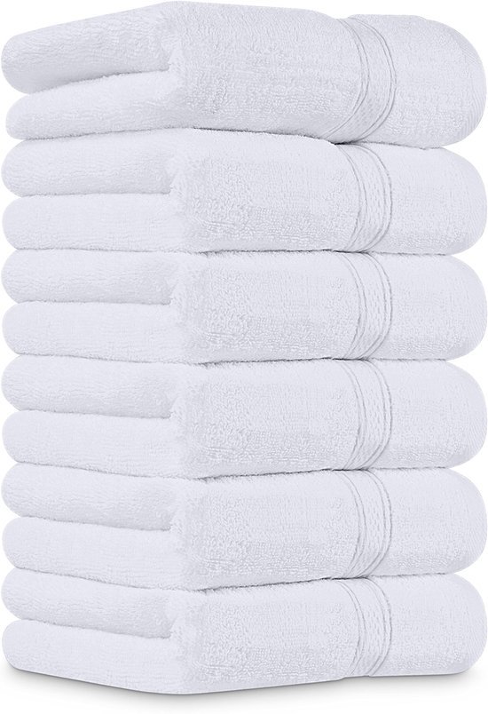 Unyqoos® Set van Luxe Handdoeken van Hoogwaardig Katoen voor Optimale Absorptie en Zachtheid, 6 Stuks, Wit