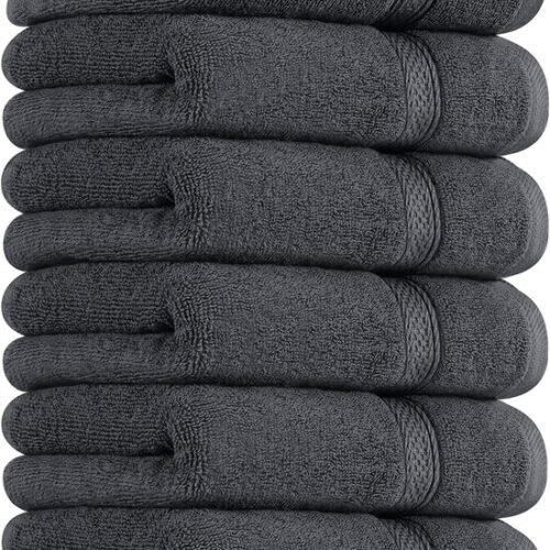 Unyqoos ® Luxueuze Zachte Katoenen Handdoekenset voor Badkamercomfort, 6 Stuks, 41 x 71 cm, Grijs