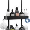 Unyqoos® Hangende douche-organizer zonder boren met haken voor glazen deur
