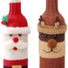 Unyqoos® Creatieve Kerstdecoratie voor Wijnflessen met Kerstman en Rendier Motieven