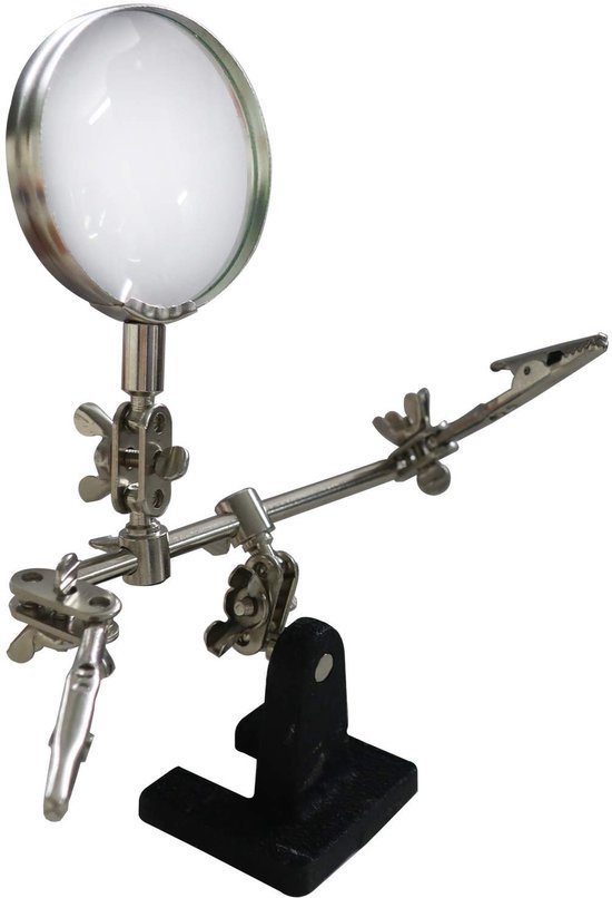 550x806.jpg Unyqoos® Stabiele soldeerhulp met verstelbare klemmen en vergrootglas voor precisiewerk
