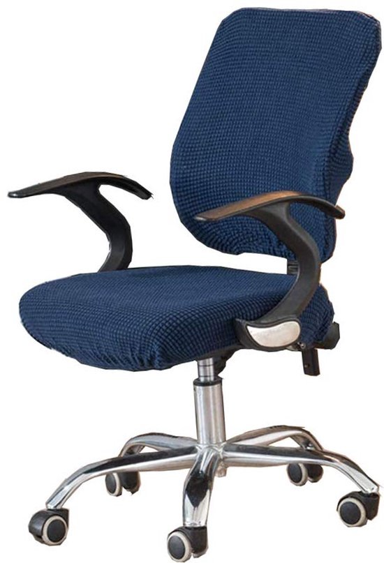 Unyqoos ® Elastische Stoelhoezen voor Bureaustoelen en Eetkamerstoelen in Donkerblauw