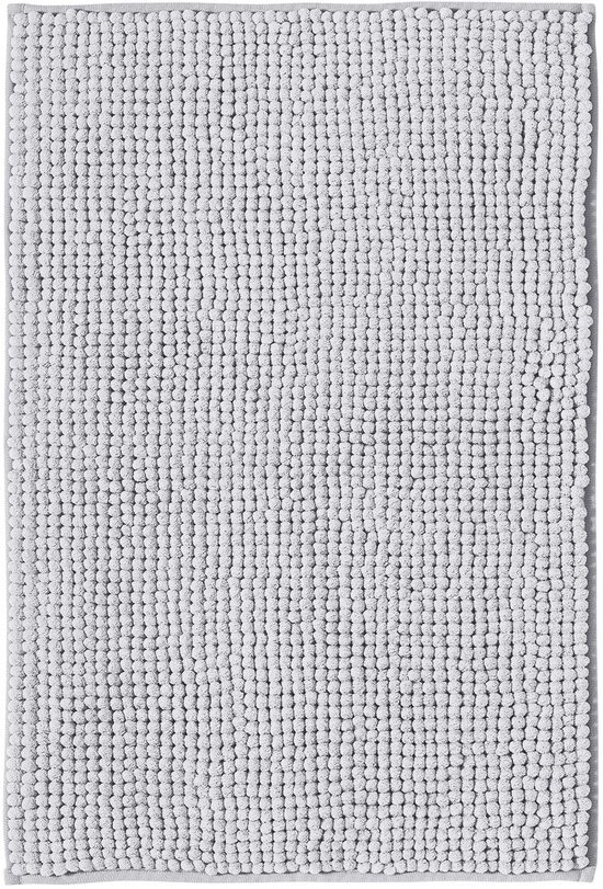 Unyqoos® Grijze Antislip Chenille Badmat voor Douche en Badkamer, 50 x 80 cm, Wasbaar en Waterabsorberend
