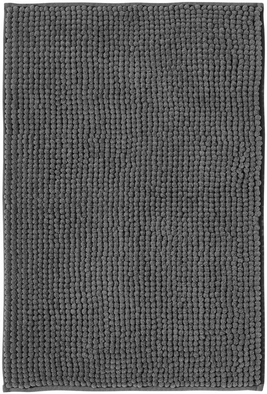 Unyqoos® Donkergrijze Chenille Badmat met Antislip voor Badkamer en Douche, Wasbaar, 50 x 80 cm