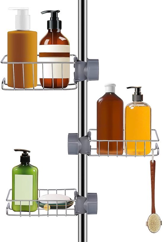 550x813-8.jpg Unyqoos® Set van drie verstelbare doucheplanken voor badkamer en keuken zonder boren
