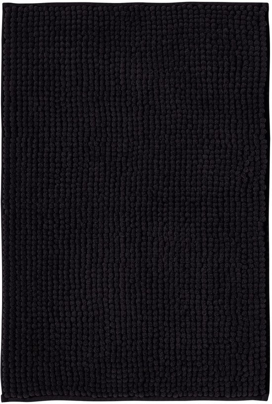 Unyqoos® Zwarte Luxe Antislip Badmat van Chenille voor Badkamer en Douche, 50 x 80 cm
