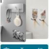 Unyqoos® Roestvrije zelfklevende dubbele haken zonder boren voor badkamer en keuken