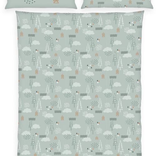 Unyqoos® Flanellen Beddengoedset voor Kinderen met Dubbelzijdig Bosmotief